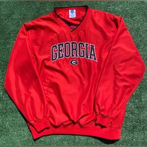 VTG Y2K Georgia Bulldogs Embroidered Logo Pullover Jacket Mens Sz Large